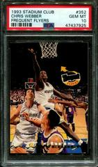 Chris Webber [Frequent Flyers] #352 Basketball Cards 1993 Stadium Club Prices