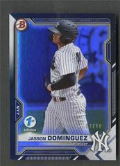 Jasson Dominguez [Black Foil] #BFE-13 Baseball Cards 2021 Bowman 1st Edition Prices