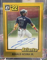Ronald Acuna Jr. [Gold] Baseball Cards 2022 Panini Donruss Optic Signature Series Prices