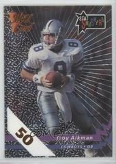 Troy Aikman [50 Stripe] Football Cards 1992 Wild Card Stat Smashers Prices