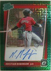 Kristian Robinson [Green Mojo] Baseball Cards 2021 Panini Donruss Optic Rated Prospect Signatures Prices