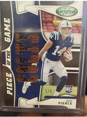 Alec Pierce [Green] #PG-AP Football Cards 2022 Panini Certified Piece of the Game Prices