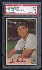 Wes Westrum [1. 000/ .987 Field Avg.] #25 Baseball Cards 1954 Bowman Prices