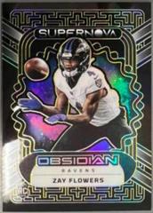Zay Flowers [Yellow Electric Etch] #18 Football Cards 2023 Panini Obsidian Supernova Prices