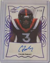 Caleb Farley [Purple] Football Cards 2021 Leaf Trinity Portrait Autographs Prices