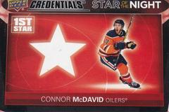 Connor McDavid Hockey Cards 2021 Upper Deck Credentials 1st Star of the Night Prices