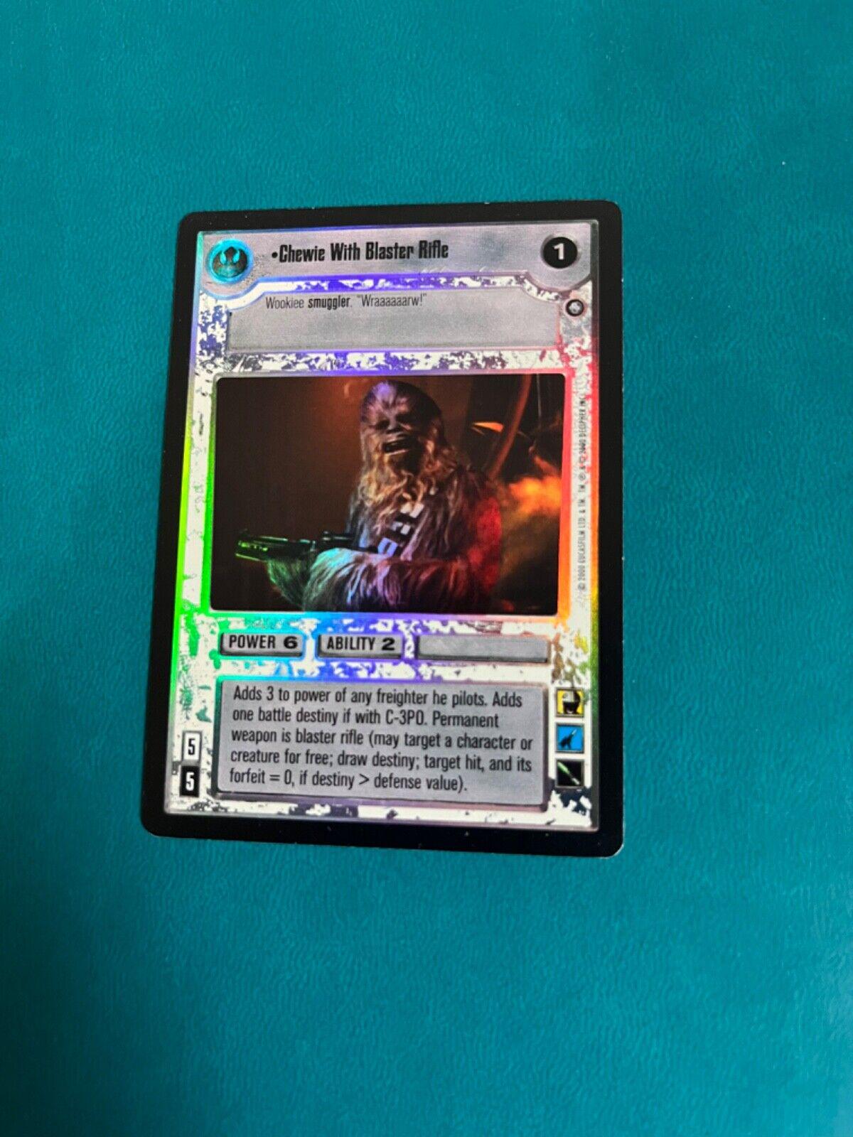 Chewie With Blaster Rifle [Foil] Star Wars CCG Reflections II