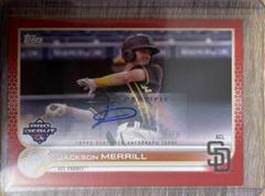 Jackson Merrill [Autograph Red] #PD-103 Baseball Cards 2022 Topps Pro Debut Prices