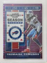 Tremaine Edmunds [Purple Pulsar] #5 Football Cards 2019 Panini Contenders Optic Prices
