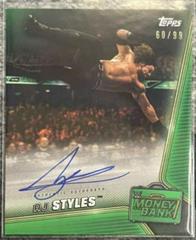 AJ Styles [Green] Wrestling Cards 2019 Topps WWE Money in the Bank Autographs Prices