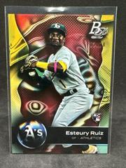 Esteury Ruiz [Red] #91 Baseball Cards 2023 Bowman Platinum Prices