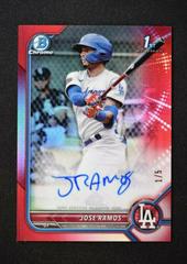 Jose Ramos [Red Refractor] #CPA-JRS Baseball Cards 2022 Bowman Chrome Prospect Autographs Prices