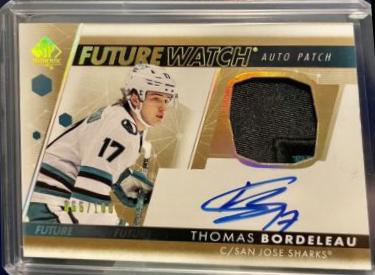 Thomas Bordeleau #FWAP-TB Hockey Cards 2022 SP Authentic Future Watch Autograph Patch