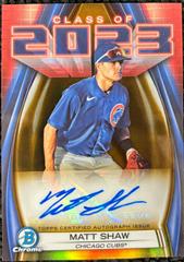 Matt Shaw [Gold] #23A-MS Baseball Cards 2023 Bowman Draft Class of Autographs Prices