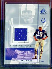 Johnny Unitas #JU Football Cards 2001 SP Game Used Authentic Fabric Prices