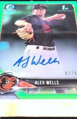 Alex Wells [Green Refractor] #BCPA-AW Baseball Cards 2018 Bowman Chrome Prospects Autographs Prices