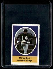 Fred Cox Football Cards 1972 Sunoco Stamps Prices