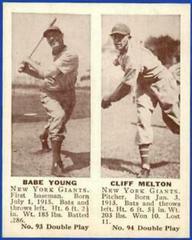 Babe Young, Cliff Melton Baseball Cards 1941 Double Play Prices