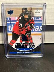 Porter Martone [Blue] #PM-18 Hockey Cards 2023 Upper Deck Team Canada Juniors Prospectus Momentous Prices