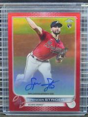 Spencer Strider [Red] #RA-SS Baseball Cards 2022 Topps Chrome Rookie Autographs Prices