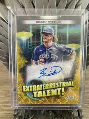 Bobby Witt Jr. . [Gold Interstellar] #ETA-BW Baseball Cards 2023 Topps Cosmic Chrome Extraterrestrial Talent Autographs Prices