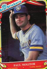 Paul Molitor Baseball Cards 1987 Fleer Star Stickers Prices