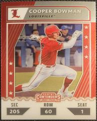 Cooper Bowman #CTO-CB Baseball Cards 2021 Panini Elite Extra Edition College Tickets Optic Prices