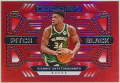 Giannis Antetokounmpo [Red Flood] #3 Basketball Cards 2021 Panini Obsidian Pitch Black Prices