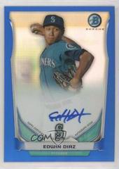 Edwin Diaz [Chrome Blue Refractor] #ED Baseball Cards 2014 Bowman Prospect Autograph Prices