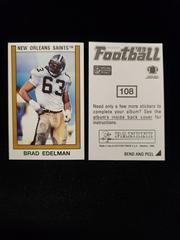 Brad Edelman #108 Football Cards 1989 Panini Sticker Prices