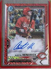Austin Hendrick [Red] Baseball Cards 2021 Bowman 1st Edition Chrome Autographs Prices