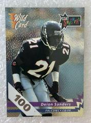 Deion Sanders [100 Stripe] Football Cards 1992 Wild Card Stat Smashers Prices