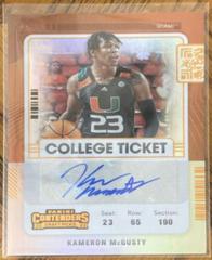 Kameron McGusty #CT-KMC Basketball Cards 2022 Panini Chronicles Draft Picks Contenders College Ticket Autograph Prices