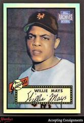 Willie Mays [1952 Reprint] #91 Baseball Cards 2001 Topps Archives Reserve Prices