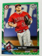 Mike Trout [Green Festive] #TH-MT Baseball Cards 2018 Topps Holiday Bowman Prices