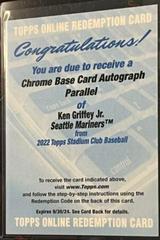 Ken Griffey Jr. #SCBA-KGJ Baseball Cards 2022 Stadium Club Autographs Prices