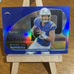 Justin Herbert [Blue] #BTN-JHE Football Cards 2021 Panini Playoff Behind the Numbers Prices