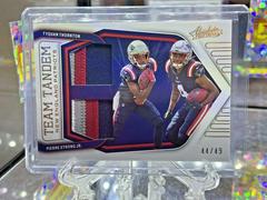 Tyquan Thornton, Pierre Strong Jr. [Gold] #TT-TP Football Cards 2022 Panini Absolute Team Tandem Materials Prices