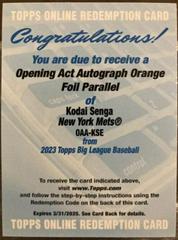 Kodai Senga [Electric Orange Autograph] Baseball Cards 2023 Topps Big League Prices
