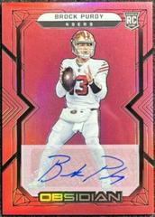 Brock Purdy [Autograph Red Flood] #158 Football Cards 2022 Panini Obsidian Prices