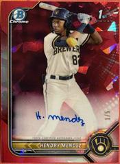 Hendry Mendez [Red] #BSPA-HM Baseball Cards 2022 Bowman Chrome Sapphire Autographs Prices