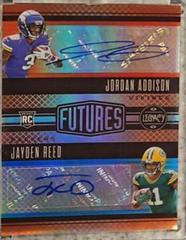 Jordan Addison, Jayden Reed [Ruby] #FICS-7 Football Cards 2023 Panini Legacy Futures Ink Combos Autographs Prices
