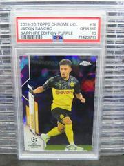 Jadon Sancho [Purple] Soccer Cards 2019 Topps Chrome UEFA Champions League Sapphire Prices