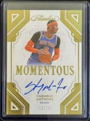 Carmelo Anthony [Gold] #35 Basketball Cards 2022 Panini Flawless Momentous Autograph Prices