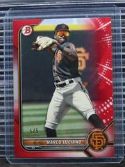 Marco Luciano [Red] #BP-7 Baseball Cards 2022 Bowman Paper Prospects Prices