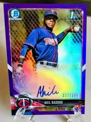 Akil Baddoo [Purple Refractor] #BCPA-AB Baseball Cards 2018 Bowman Chrome Prospects Autographs Prices
