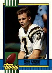 John Carney Football Cards 1990 Topps Traded Prices