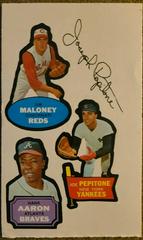 Hank Aaron, Jim Maloney, Joe Pepitone Baseball Cards 1968 Topps Action All Star Stickers Prices