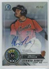 Heliot Ramos [Autograph Refractor] #BTP-54 Baseball Cards 2018 Bowman Scouts' Top 100 Prices