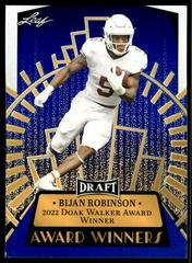 Bijan Robinson [Blue] #12 Football Cards 2023 Leaf Draft Prices